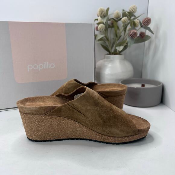 Papillio Birkenstock Namica Suede Leather Wedge Tea Narrow Fit Women 6 NWB - Picture 6 of 11